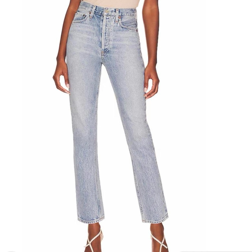 Agolde Light Blue Straight Leg Jeans